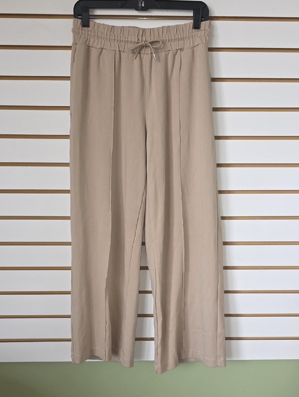 Serra Beige Wide-Leg Drawstring Pants